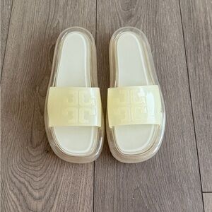 Tory Burch Jelly Slide Sandals with Logo Strap